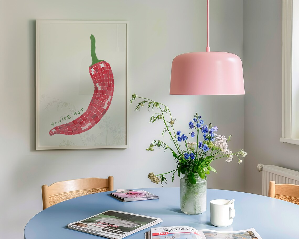 Disco Ball Chilli Kitchen Wall Art Poster - Image 3