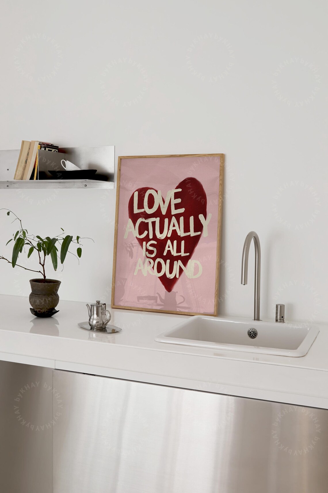 Love Actually Is All Around Vintage Style Art Print - Image 2