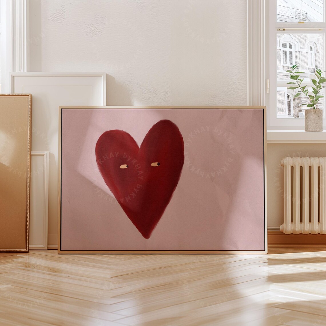 Love Heart Print, Vintage Style Heart Art Print - Image 3