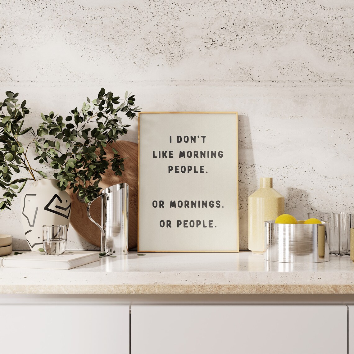 I Don't Like Morning People Funny Quote Poster - Image 3