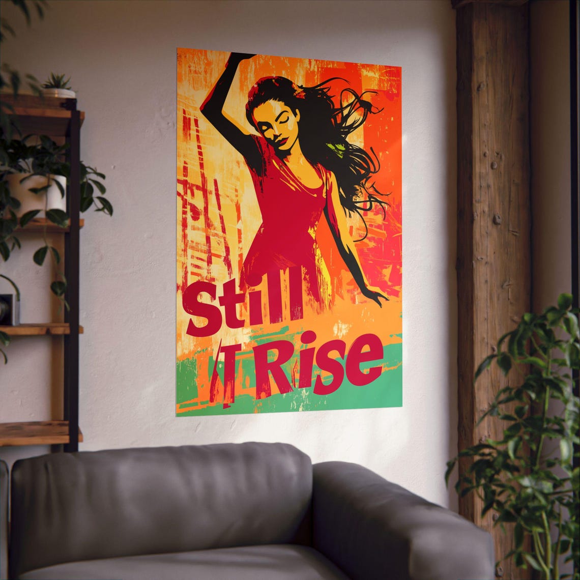 Still I Rise Dancing Woman Orange Pop Art Empowerment Poster - Image 3