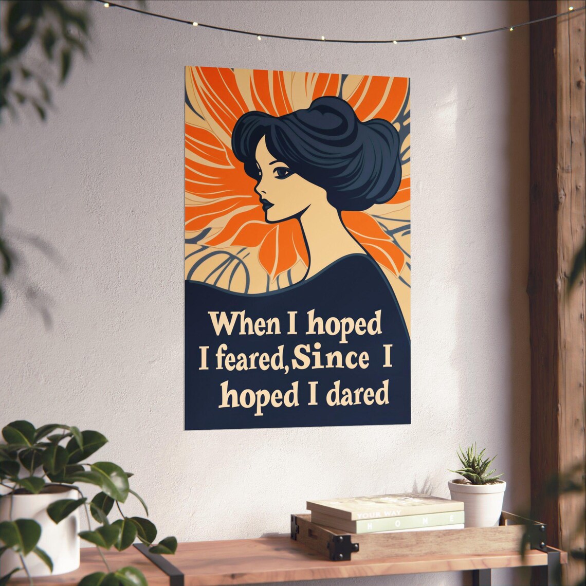 When I Hoped I Feared Art Nouveau Woman Vintage Quote Art Poster - Image 4