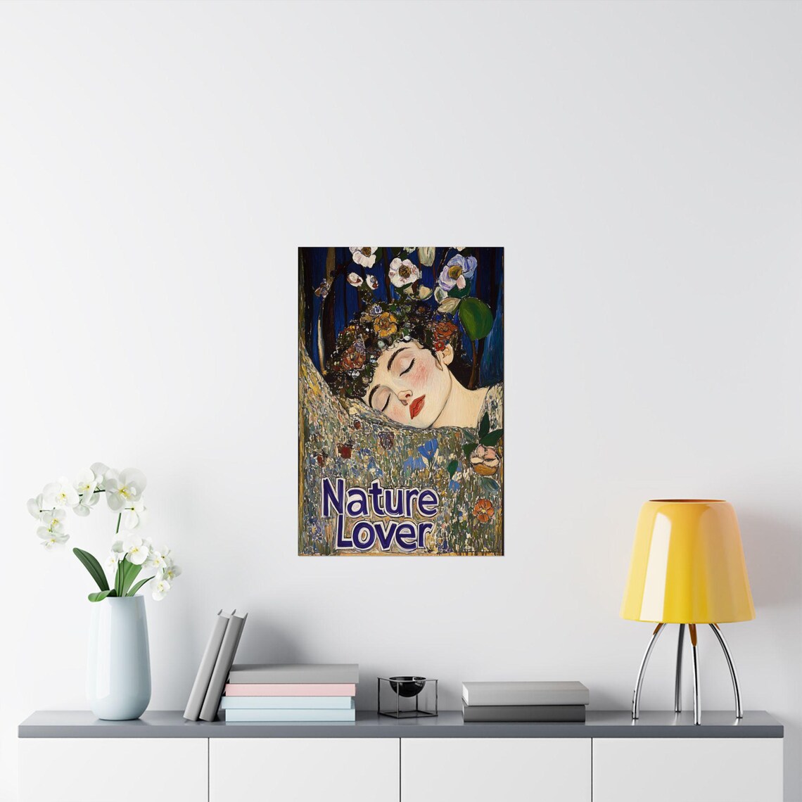 Nature Lover Sleeping Flower Woman Klimt Style Golden Dream Poster - Image 2