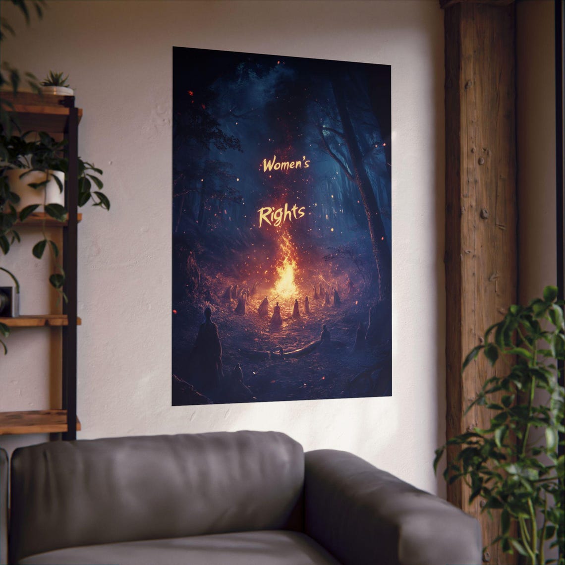 Womens Rights Bonfire Forest Gathering Empowerment Protest Poster - Image 3
