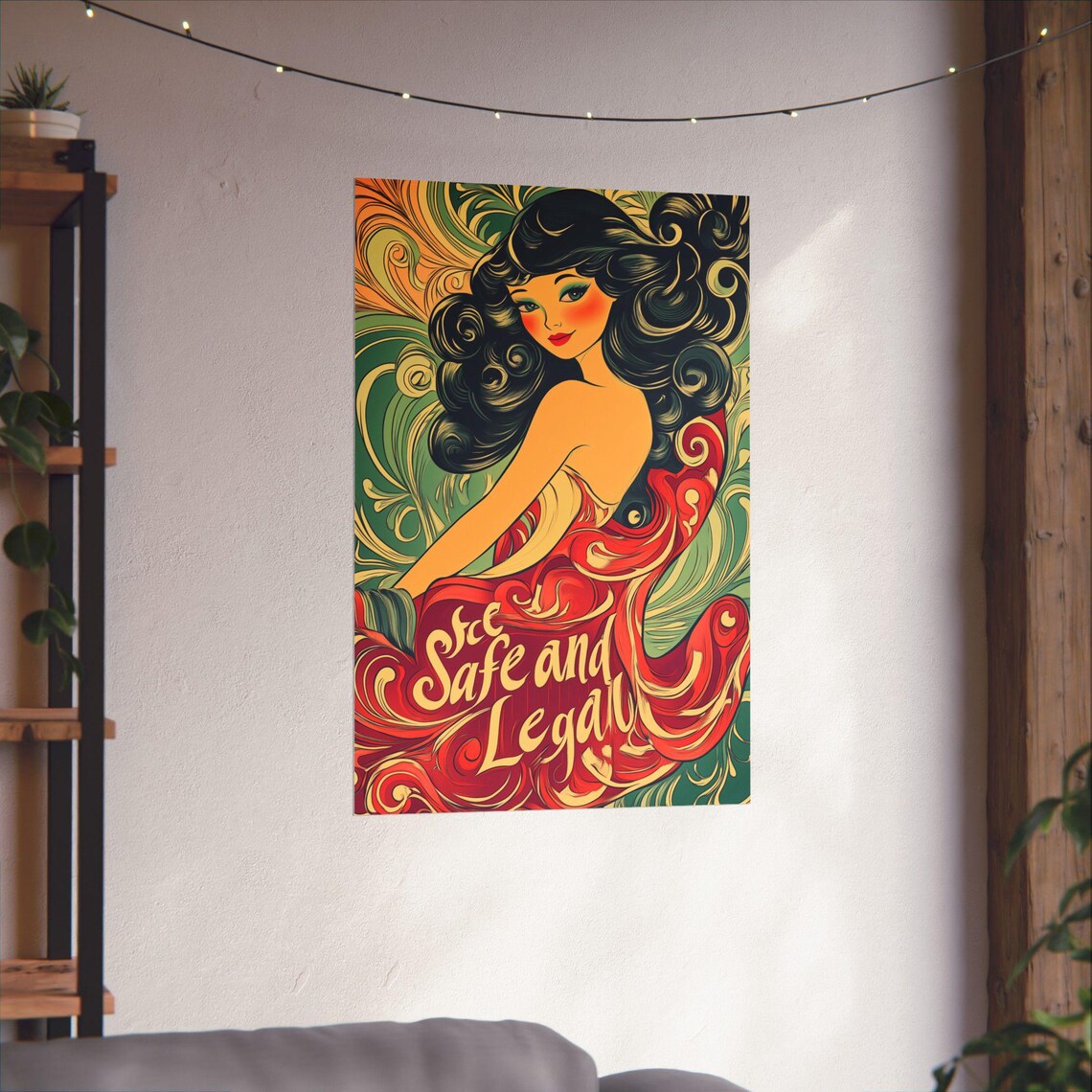 Safe and Legal Art Nouveau Woman Feminist Empowerment Poster - Image 3