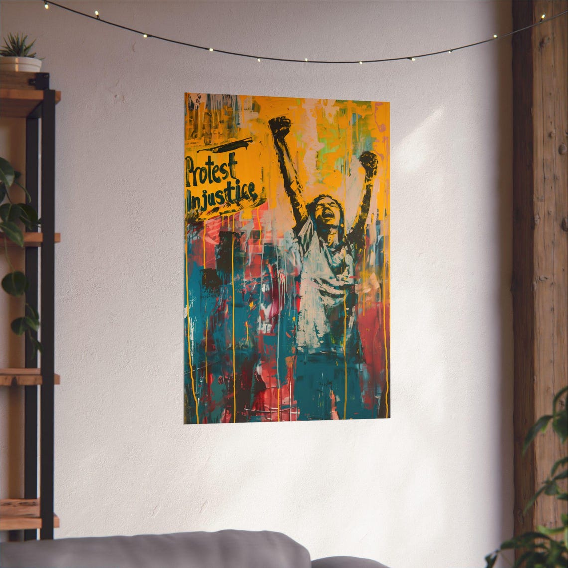 Protest Injustice Raised Fists Colorful Vibrant Street Art Poster - Image 3