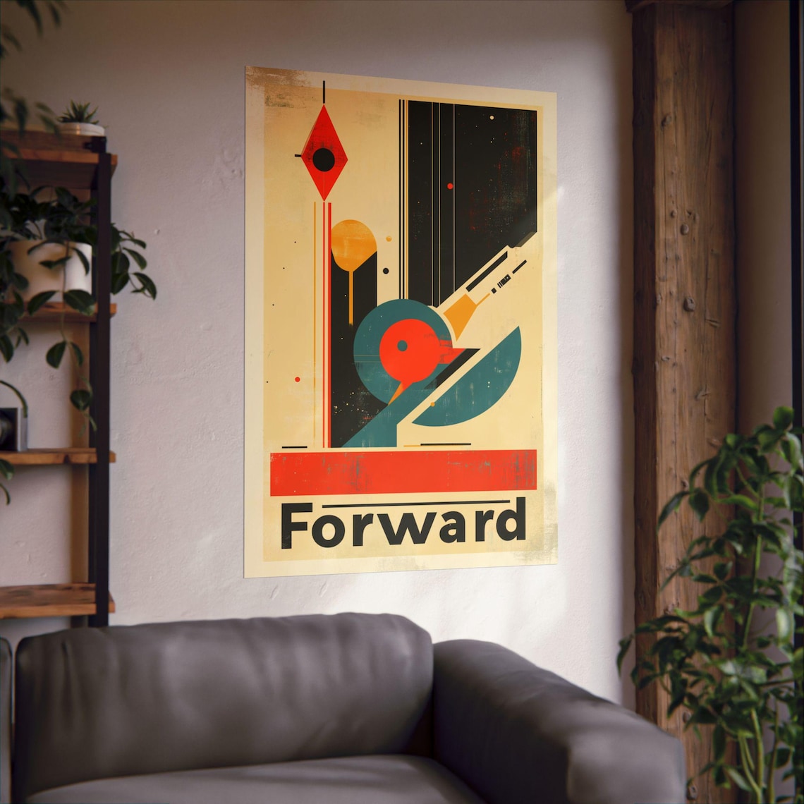 Forward Retro Abstract Art Print, Office And Dorm - Image 2