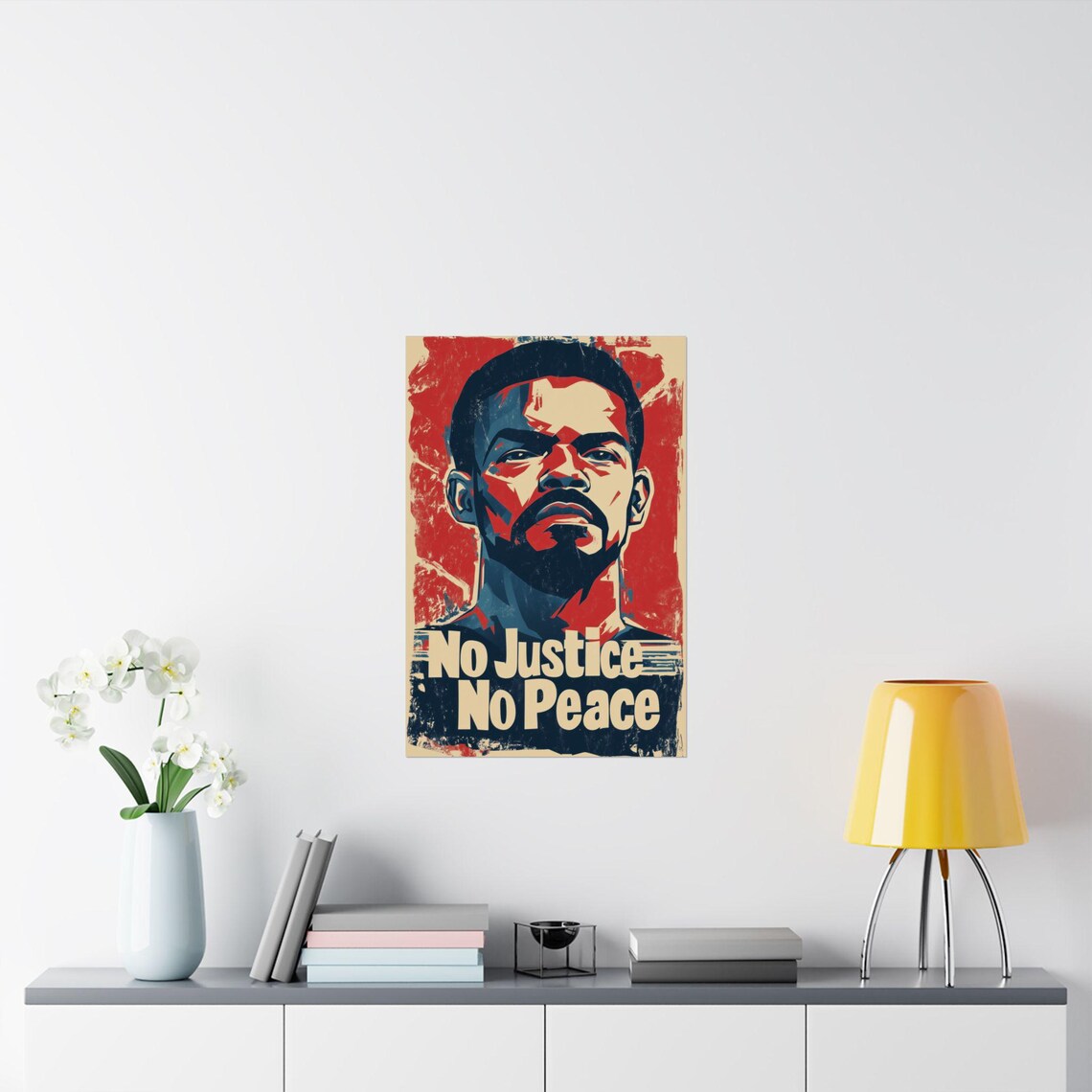 No Justice No Peace Civil Rights Portrait Vintage Art Poster - Image 2