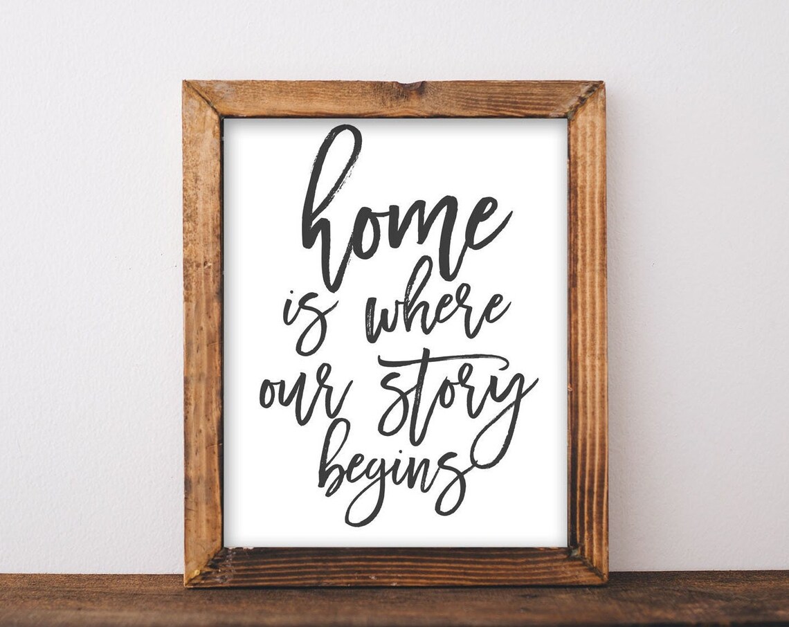 Home Is Where Our Story Begins Hand Lettered Script Family Poster