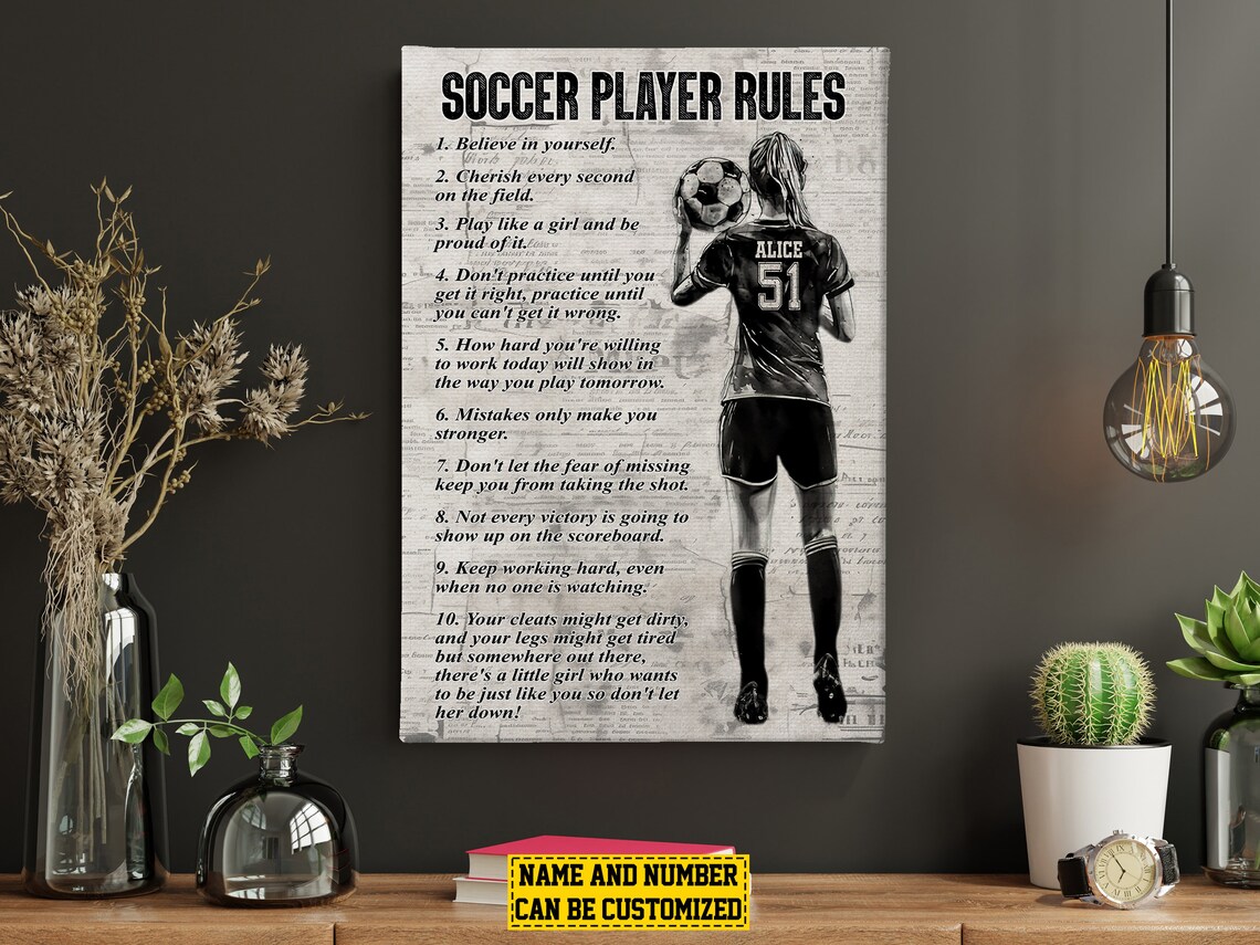 Soccer Player Rules Personalized Soccer Poster Print - Image 2