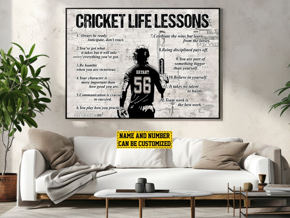 Cricket Life Lessons Personalized Poster Print - Image 3
