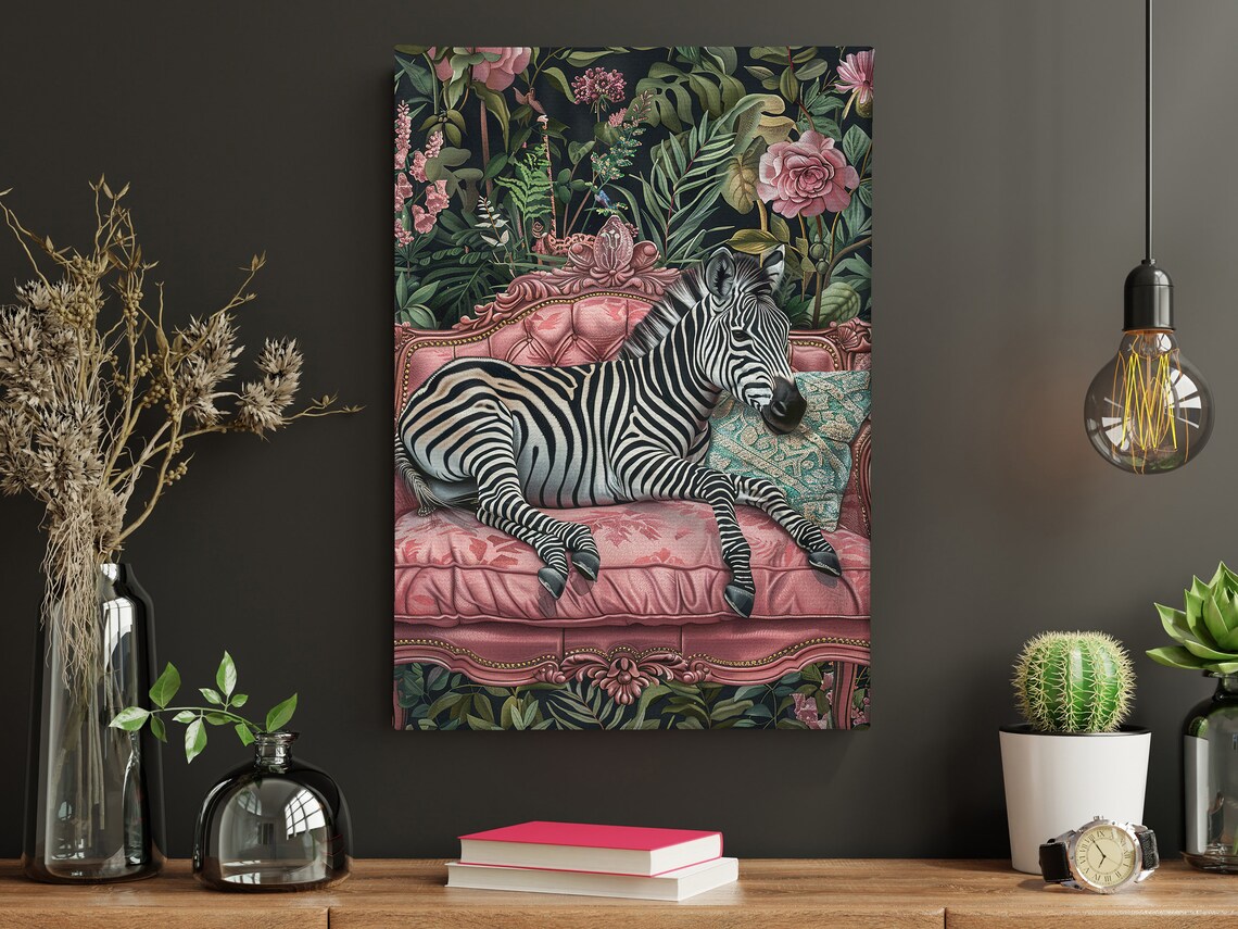 Matisse-Inspired Zebra on Sofa Art Print, Animal Decor - Image 4