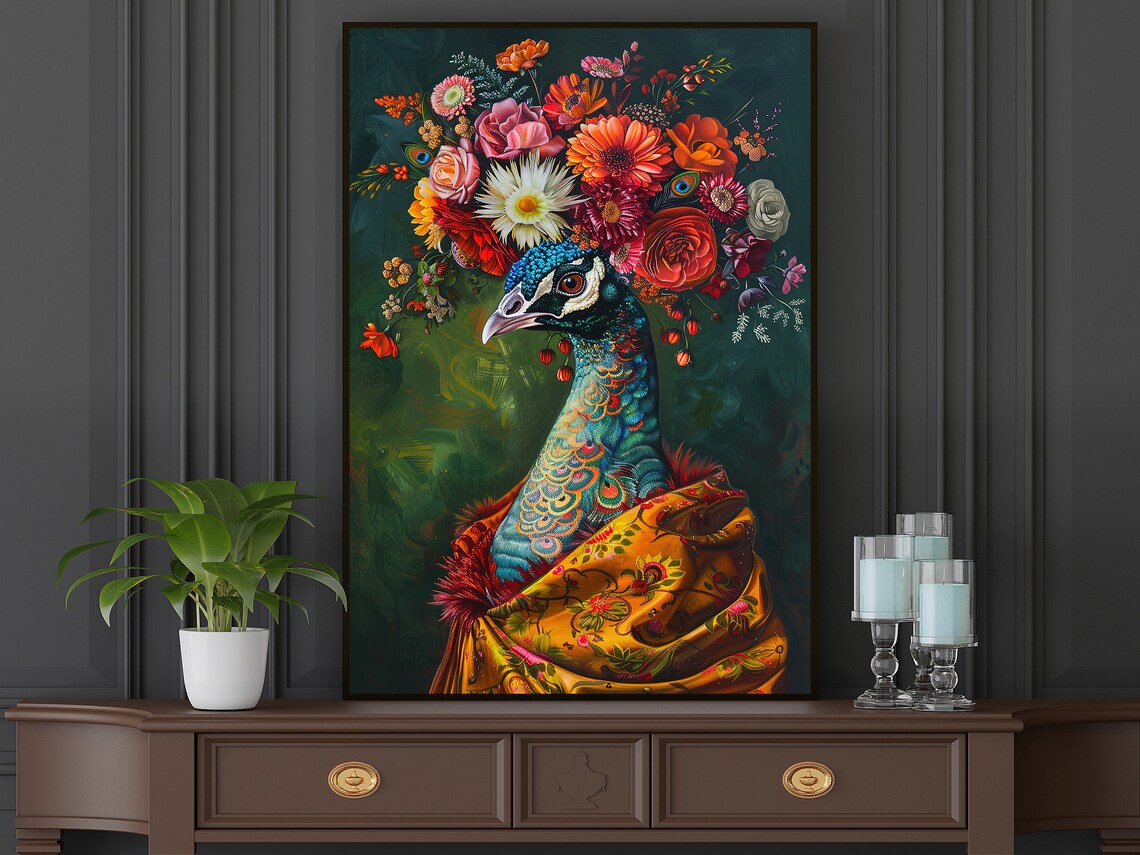 Vintage Maximalist Peacock Art Print, Matisse Style - Image 5