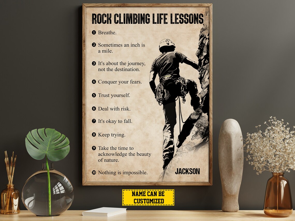 Personalized Rock Climbing Life Lessons Poster Print - Image 5