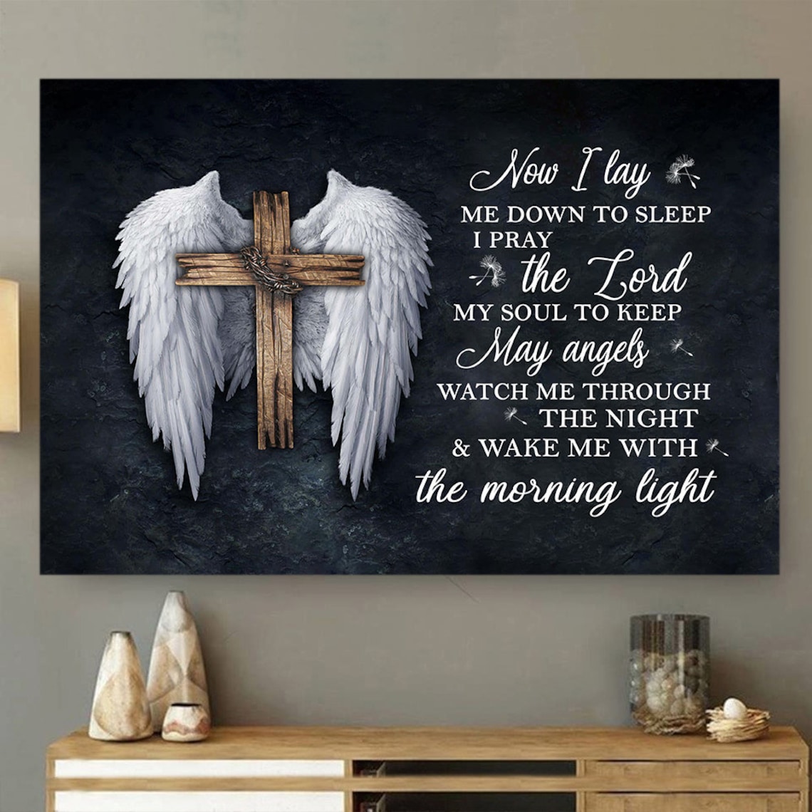 Vintage Jesus And Angel Wings Christian Art Print