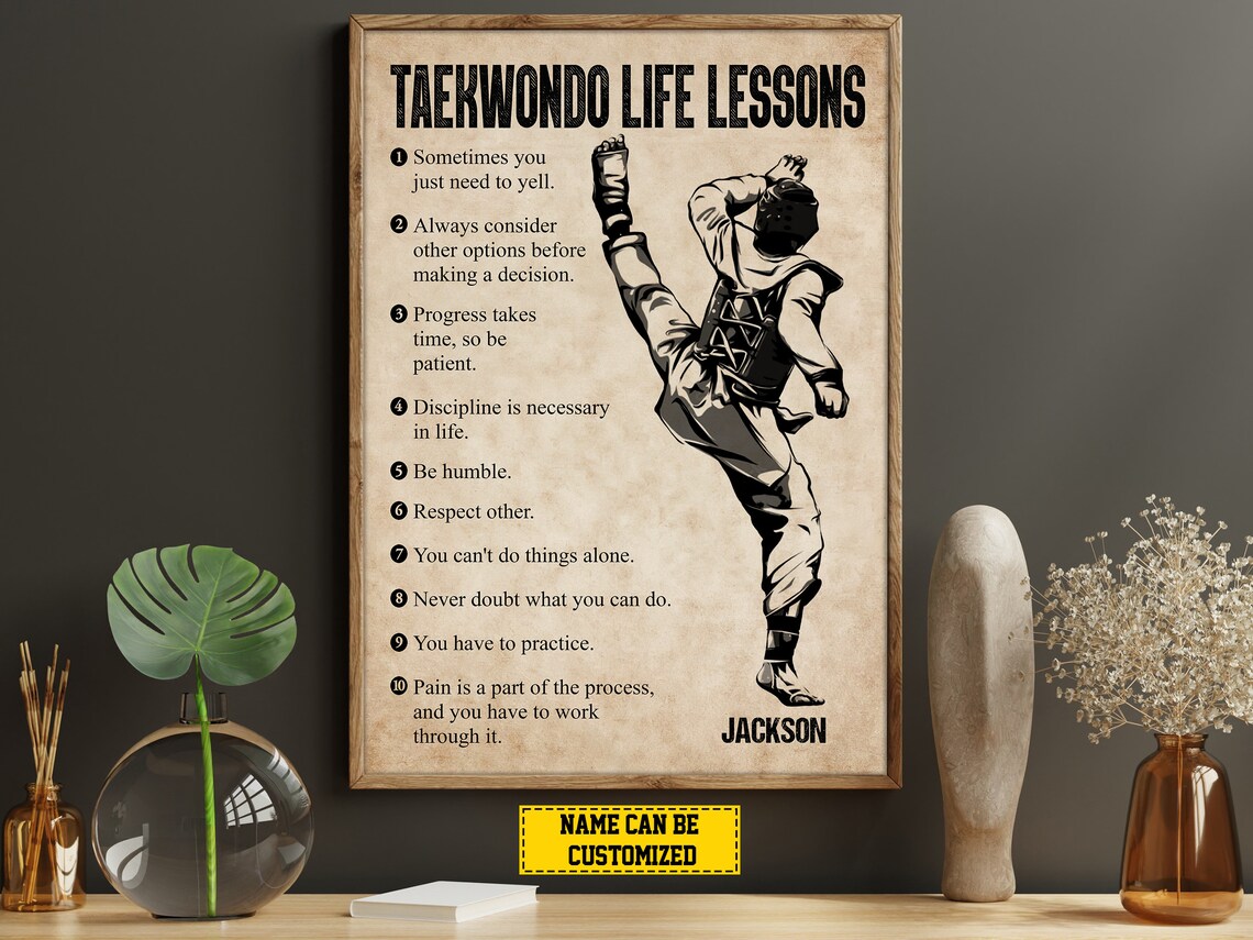 Taekwondo Life Lessons Personalized Art Print