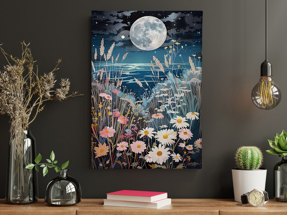 Matisse Moon And Wildflowers Painting Acrylic Flowers Print Vintage Flowers Flower Poster Cottage Flowers Wall Art - Image 4