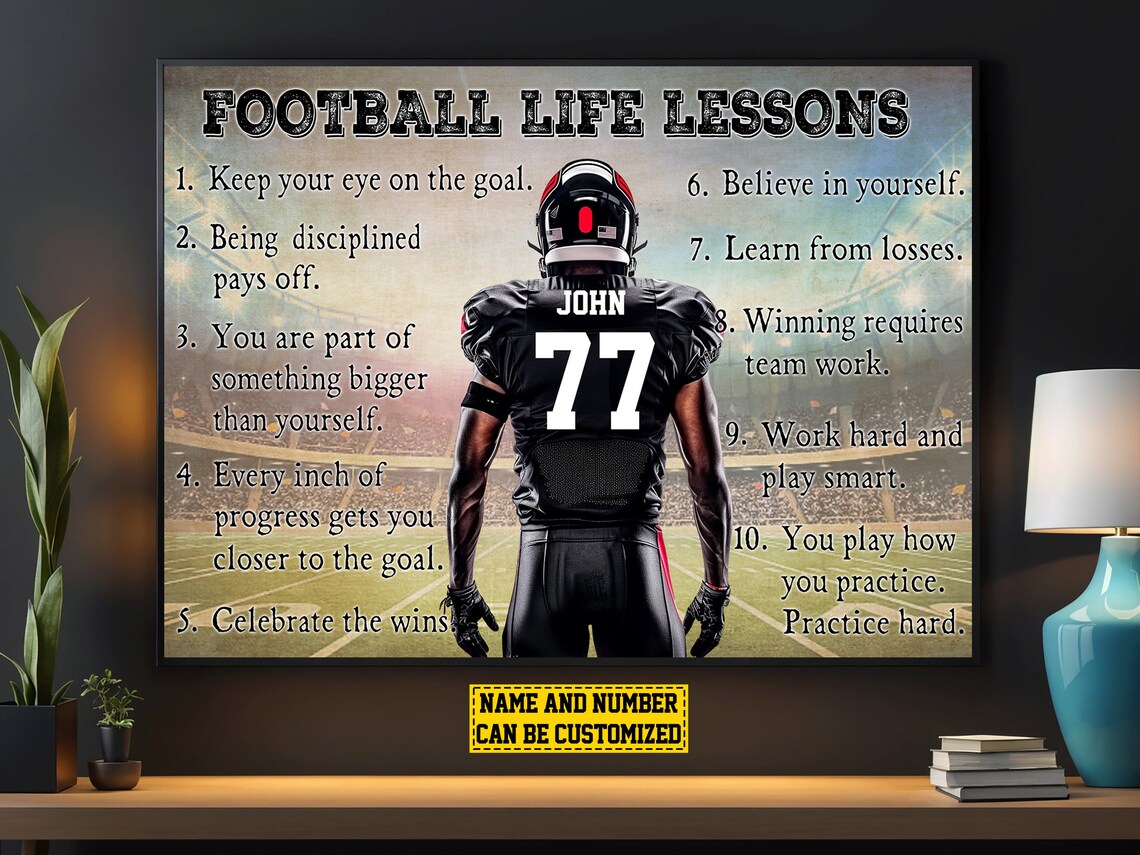 Football Life Lessons Personalized Art Print