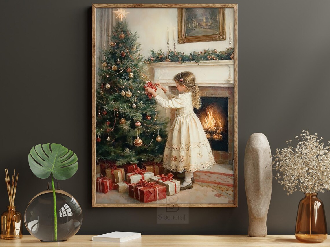Cozy Christmas Tree Poster, Warm Holiday Decor - Image 5