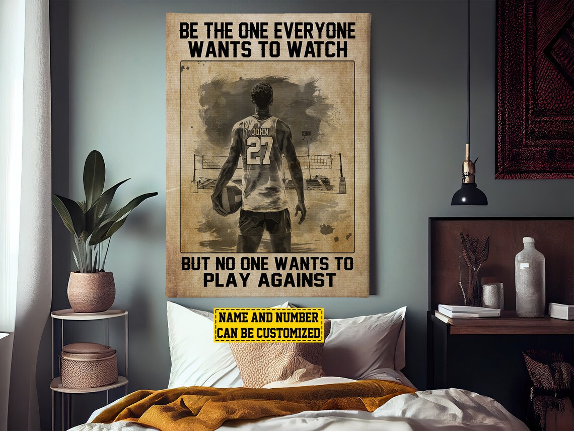 Personalized Volleyball Motivational Quote Vintage Player Poster Gift - Image 3