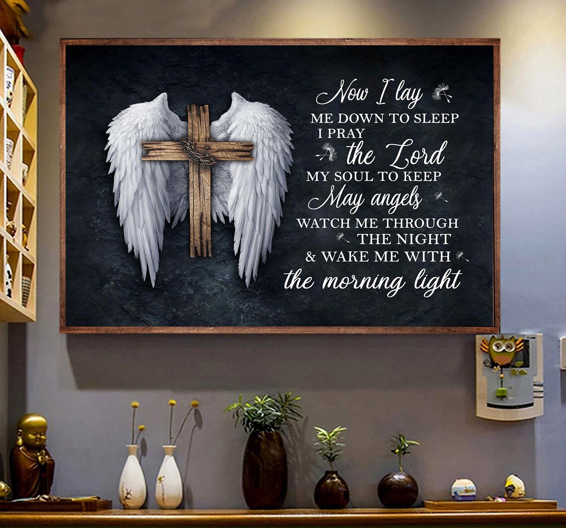 Vintage Jesus And Angel Wings Christian Art Print - Image 4