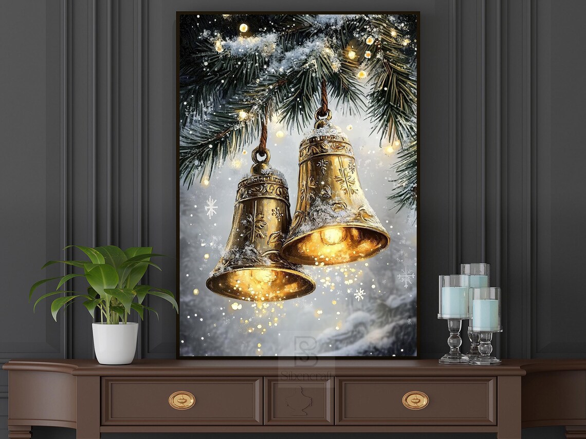 Vintage Jingle Bells Christmas Holiday Poster - Image 5
