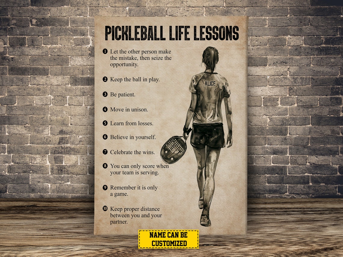 Pickleball Life Lessons Personalized Print Pickleball Poster Print Pickleball Gift For Girl Daughter - Image 2