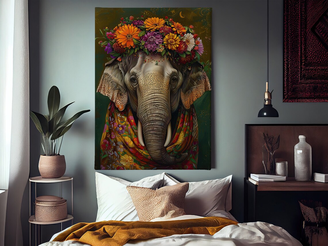 Matisse Floral Elephant Art Print, Animal Decor - Image 3