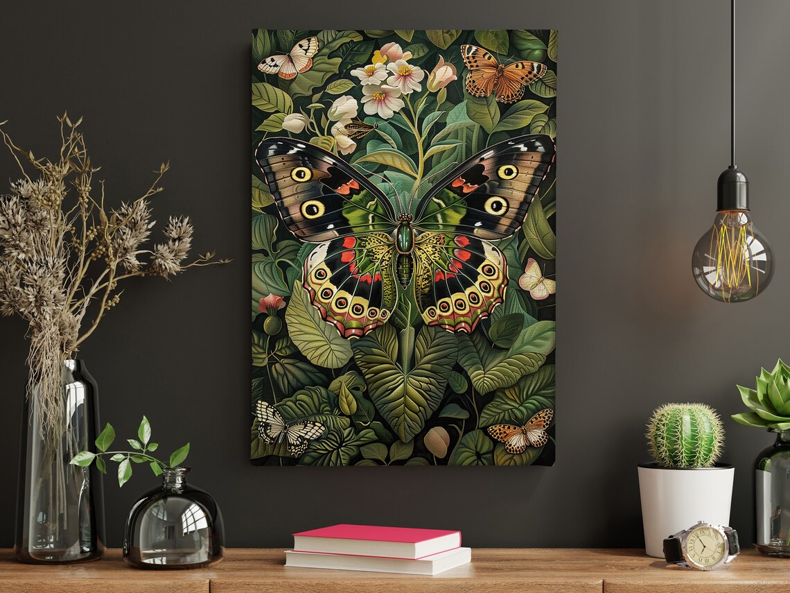 Vintage Butterflies and Flowers Art Print, Cottage Botanical - Image 4