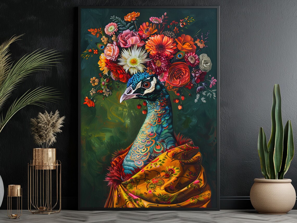 Vintage Maximalist Peacock Art Print, Matisse Style - Image 3