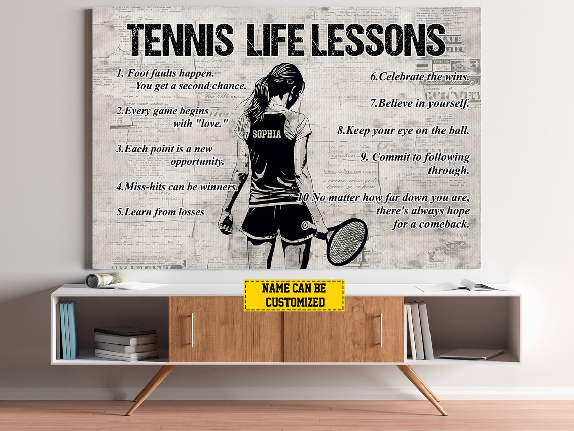 Personalized Tennis Life Lessons Art Print for Girls - Image 5