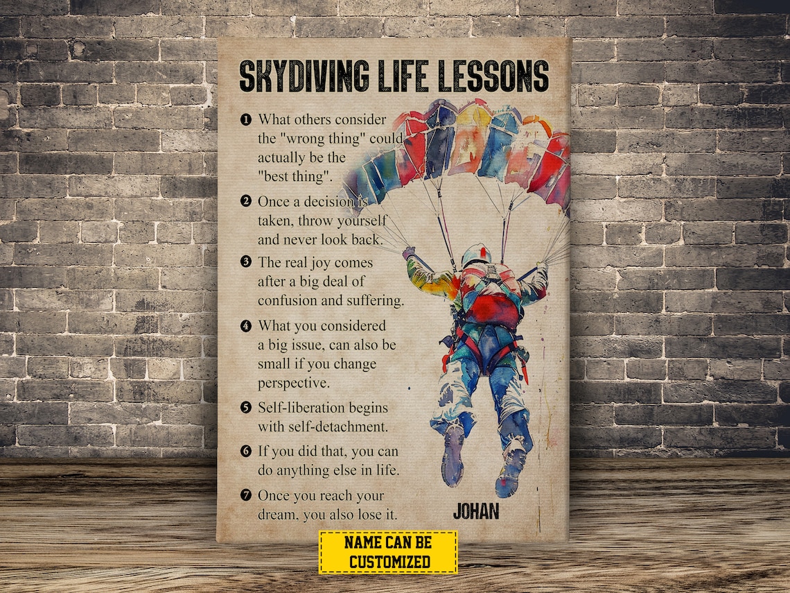 Skydiving Life Lessons Personalized Poster Print - Image 2