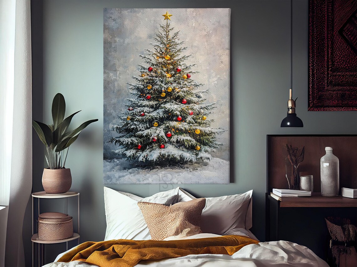 Vintage Christmas Tree Holiday Poster Art Print - Image 3