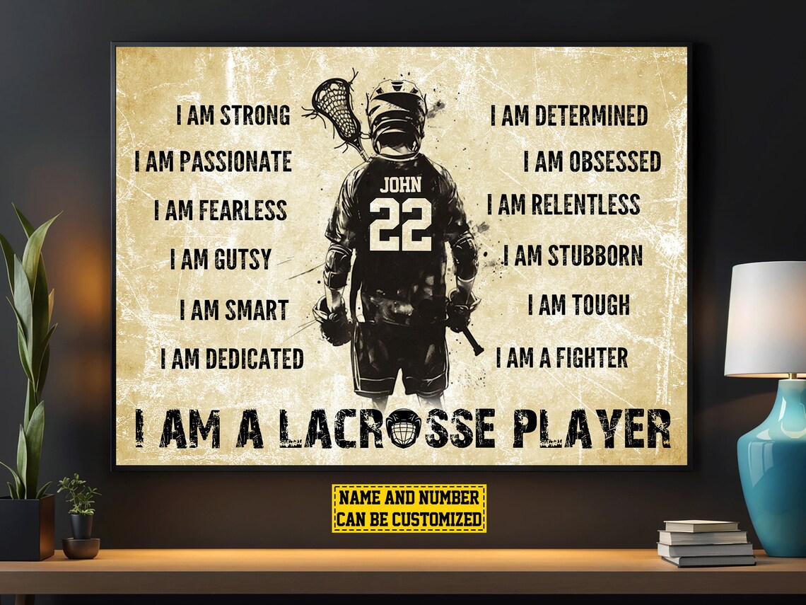 Lacrosse Personalized Poster Print, Gift For Boy Man