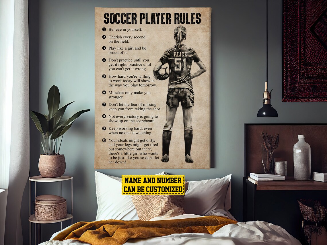 Personalized Soccer Player Rules Poster Print - Image 2