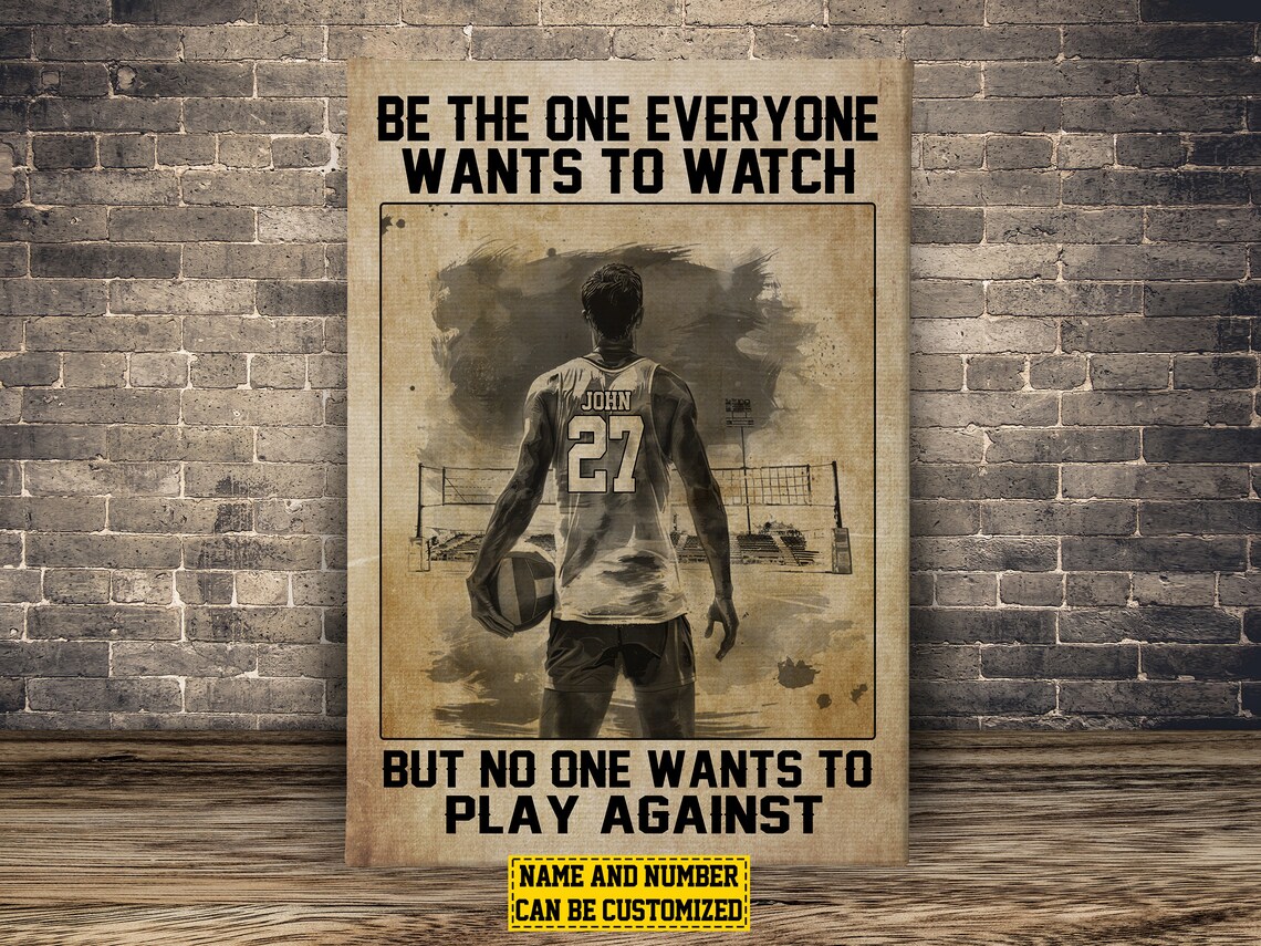 Personalized Volleyball Motivational Quote Vintage Player Poster Gift - Image 2