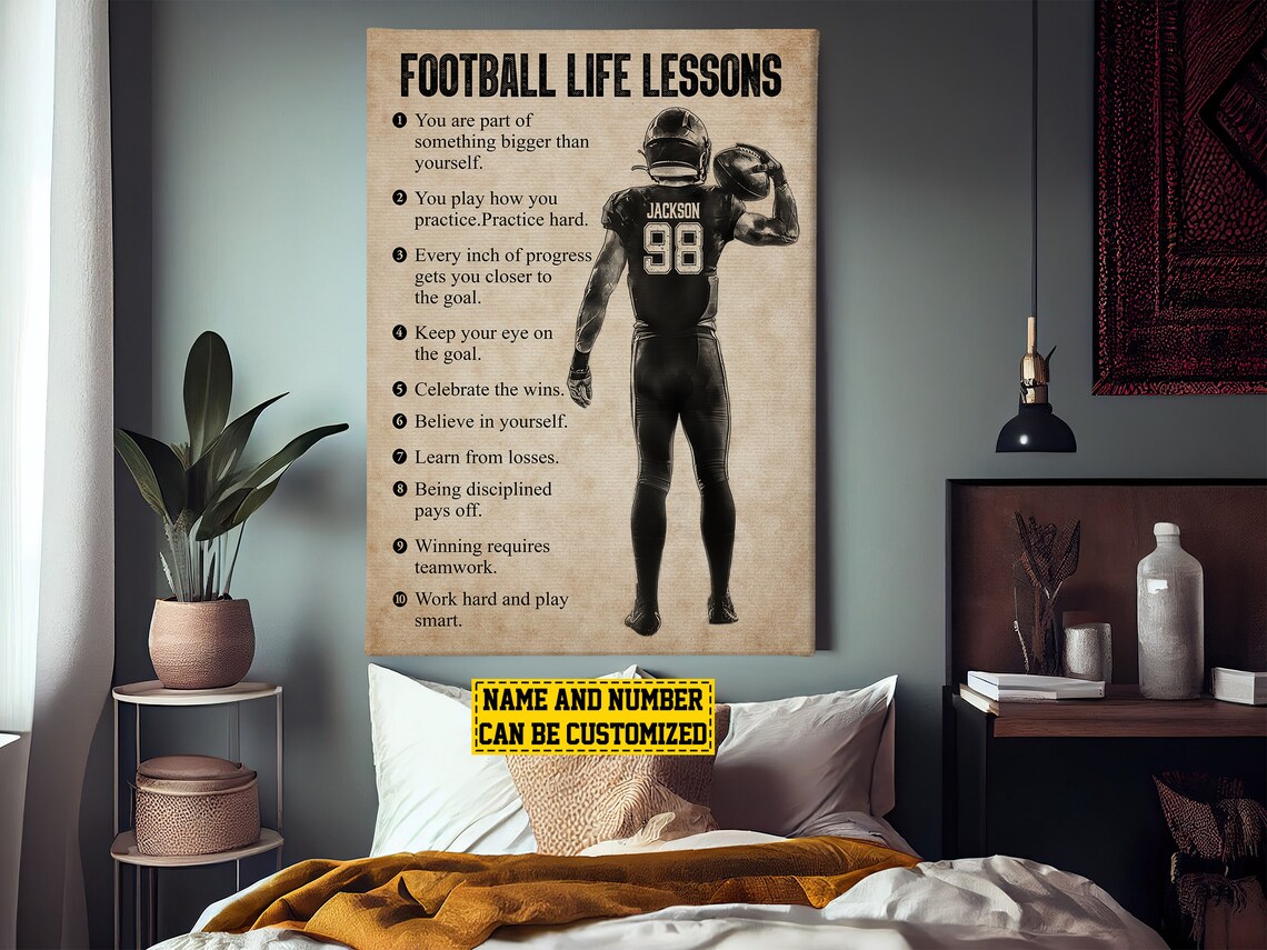 Football Life Lessons Personalized Poster Print - Image 2