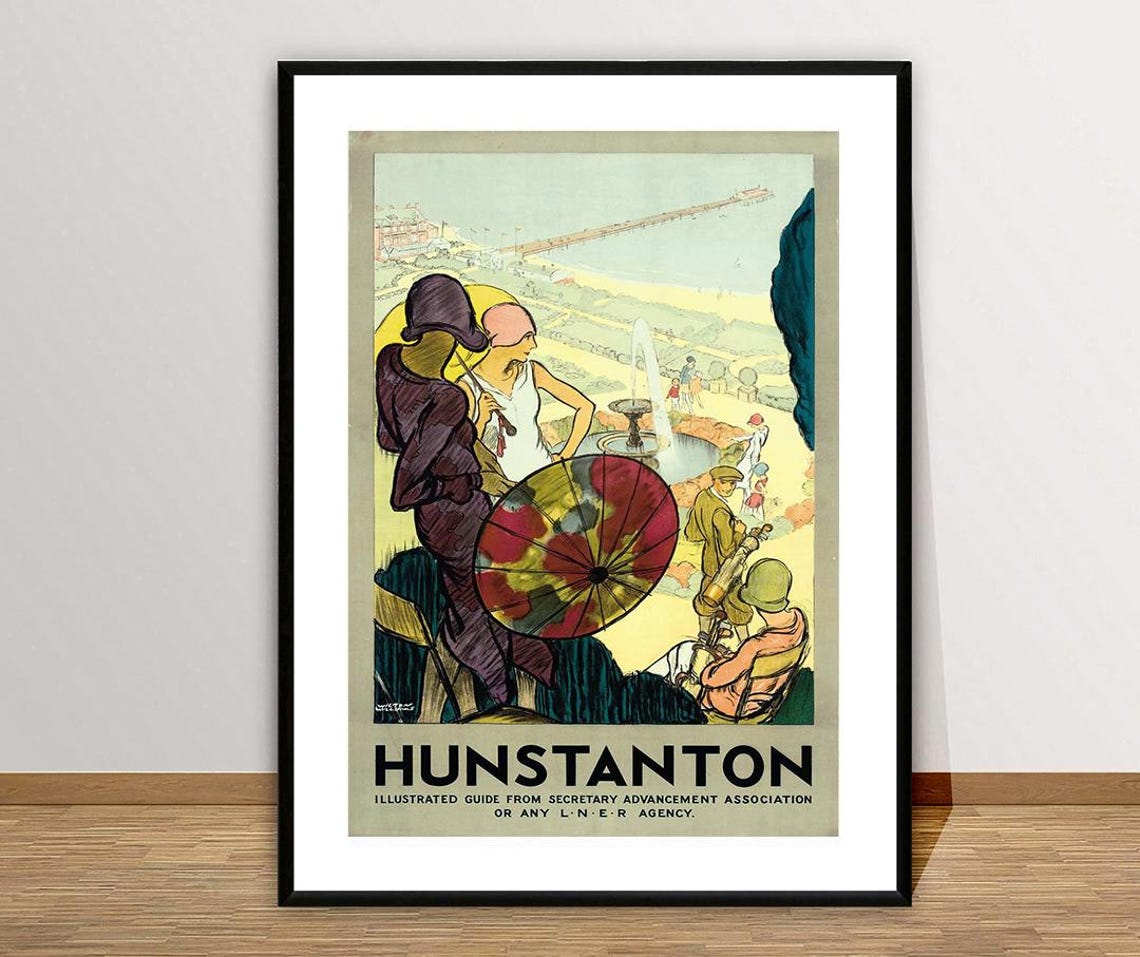 Hunstanton Norfolk Coast LNER Railway Beach Vintage Travel Poster - Image 2