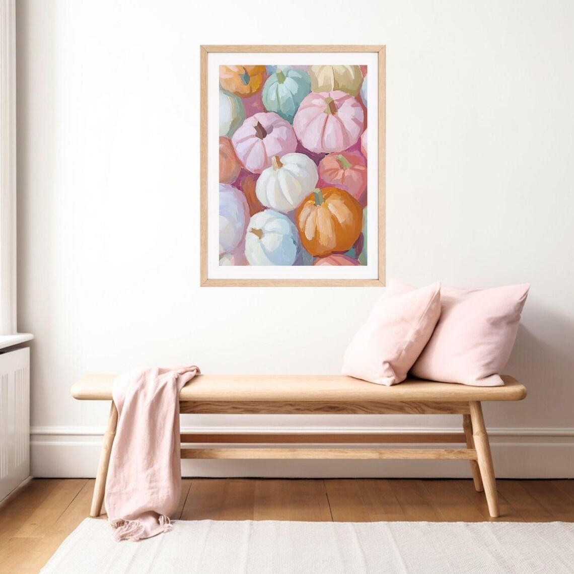 Pastel Pumpkins Fall Halloween Wall Art Print - Image 2