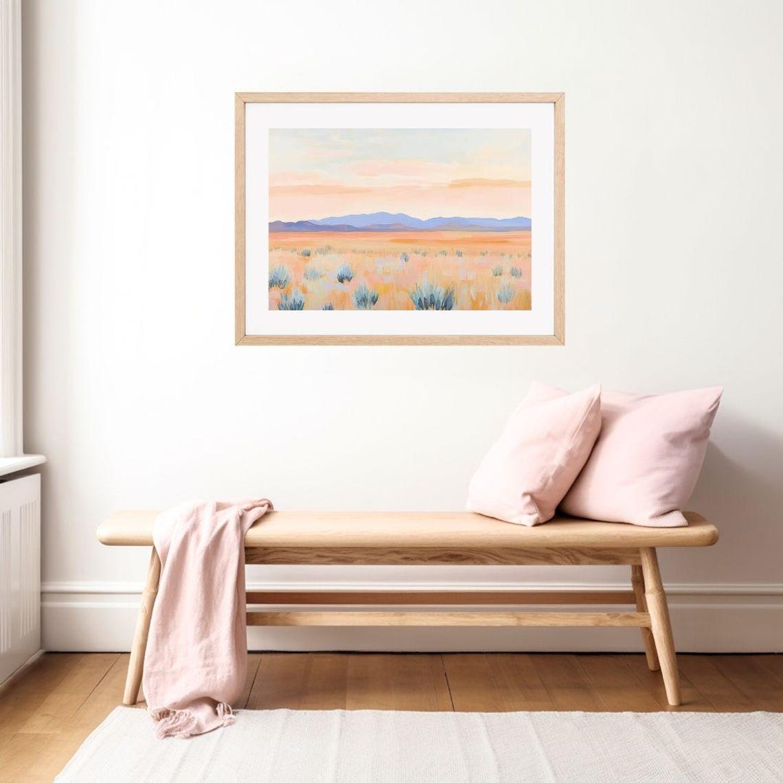 Southwestern Desert Plain With Sagebrush at Pastel Sunrise Poster - Image 2