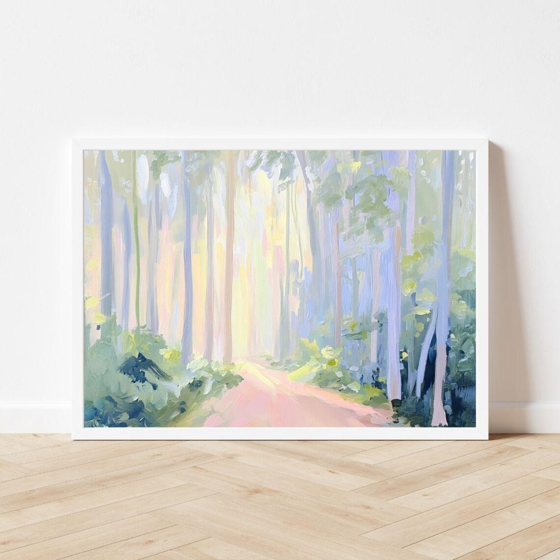 Pastel Abstract Forest Landscape Wall Art Print - Image 3