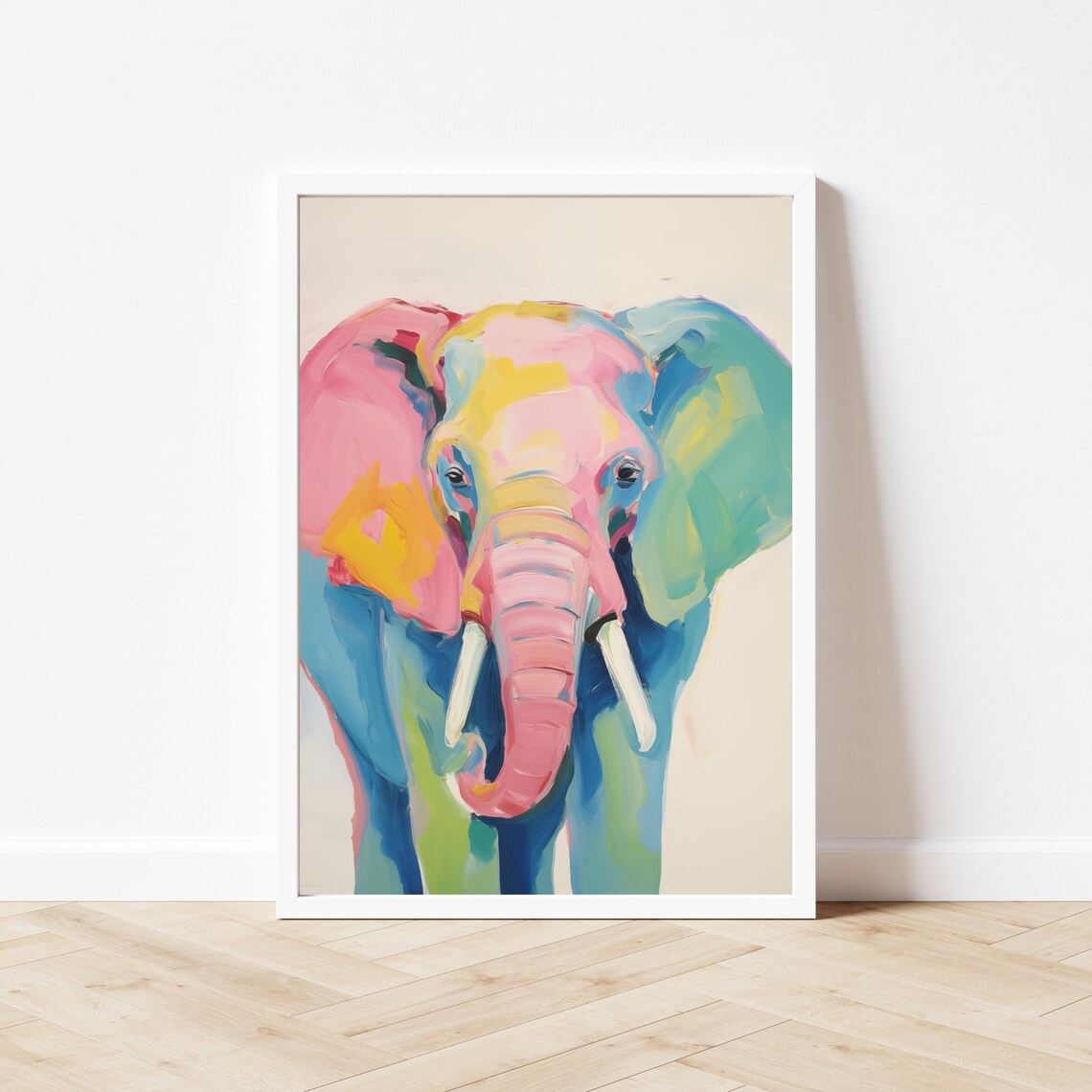 Colorful Elephant Animal Art, Maximalist Poster Print - Image 3