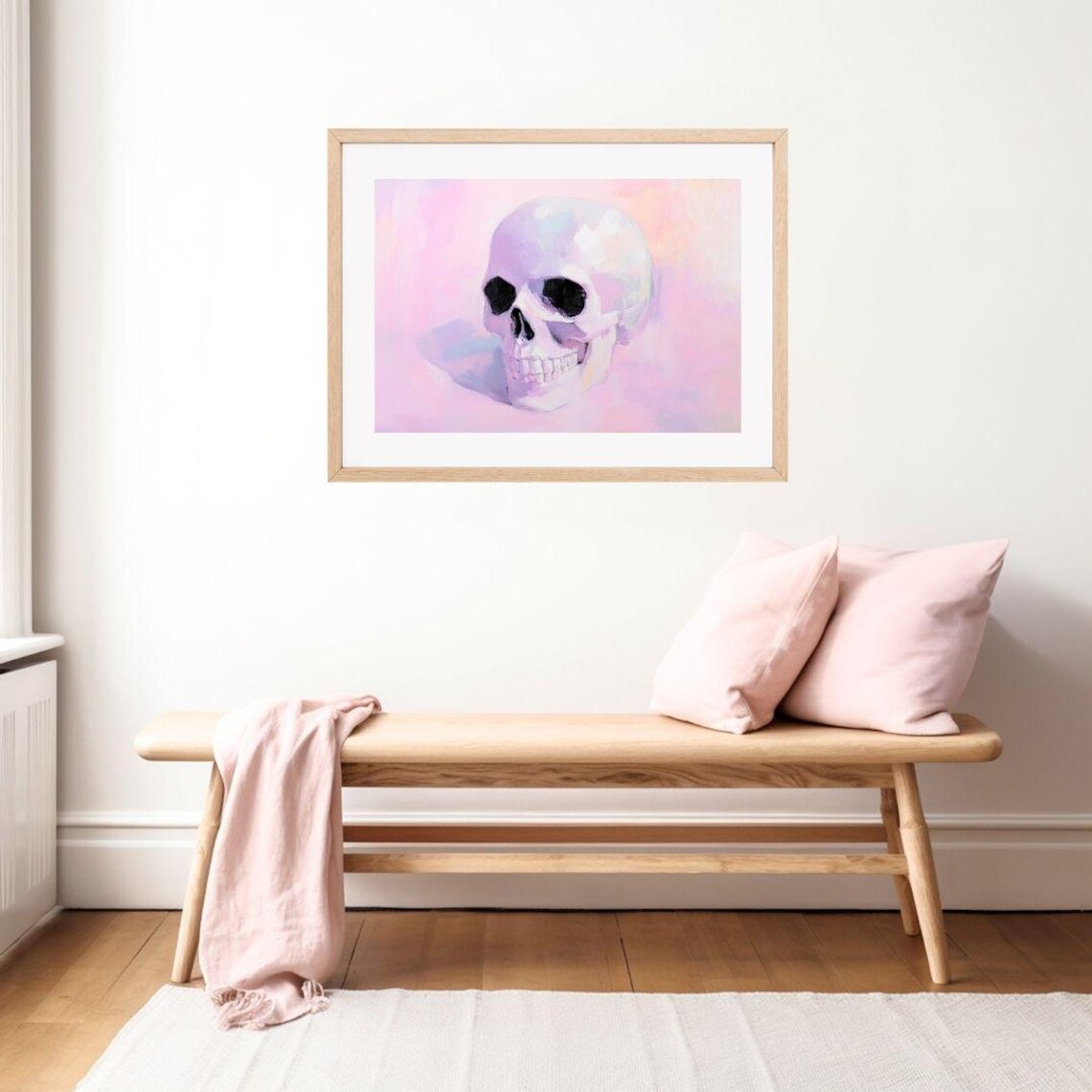 Pastel Skull Halloween Art Print, Spooky Cute Girls Room - Image 2