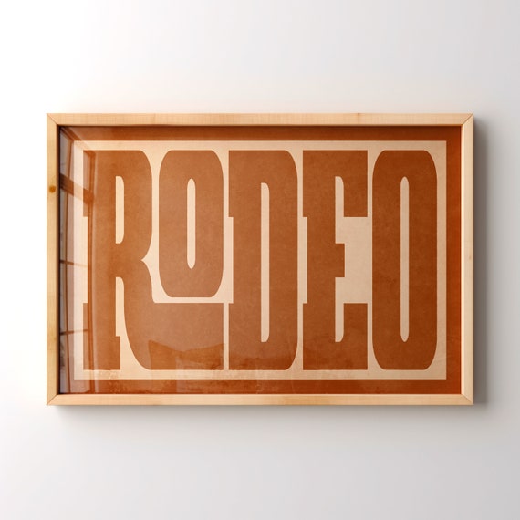 Instant Rodeo Typography Print Western Wall Art Burnt Orange Farmhouse Decor Southwestern Rodeo Poster Cowboy Wall Art