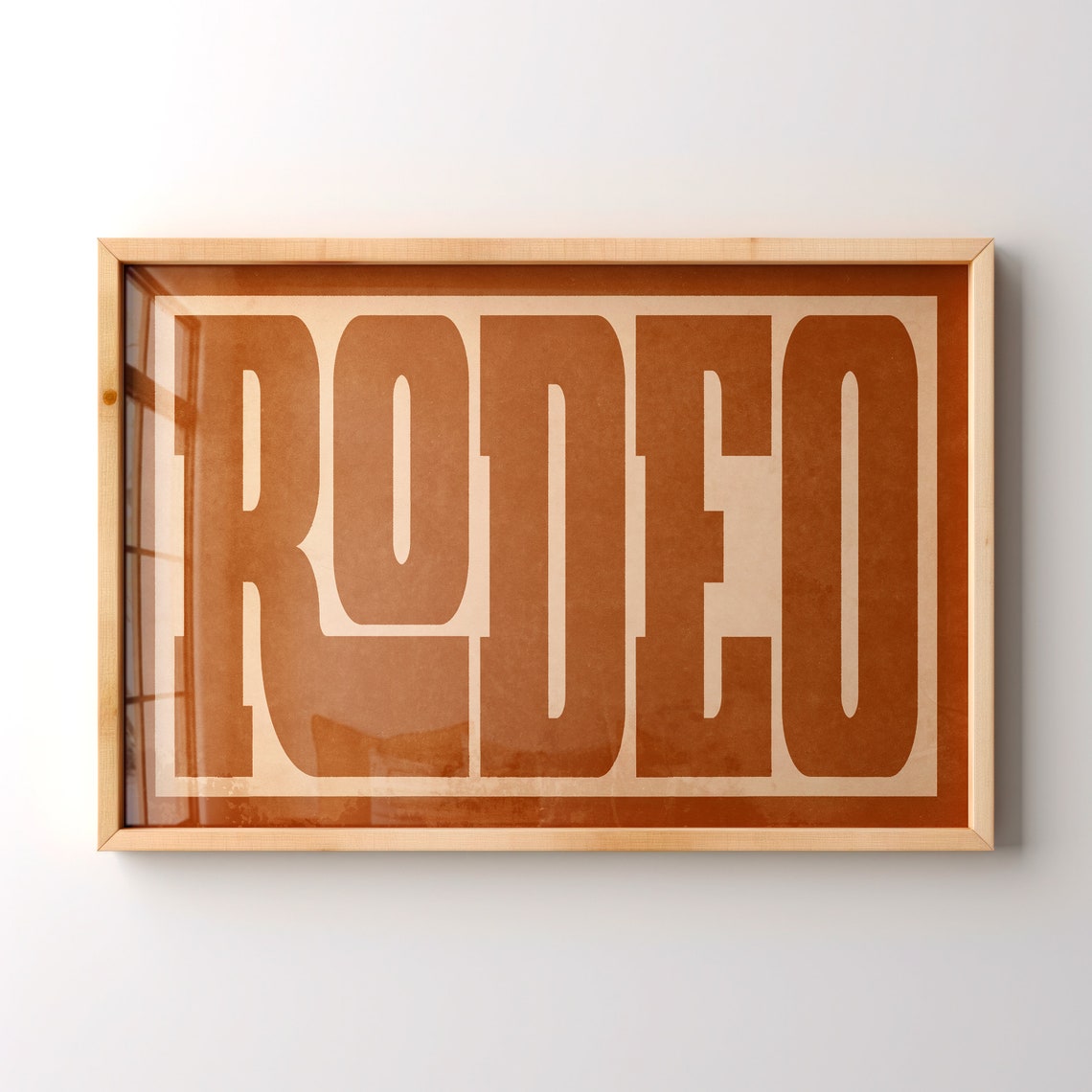 Rust Toned Rodeo Western Typography Vintage Aged Paper Poster