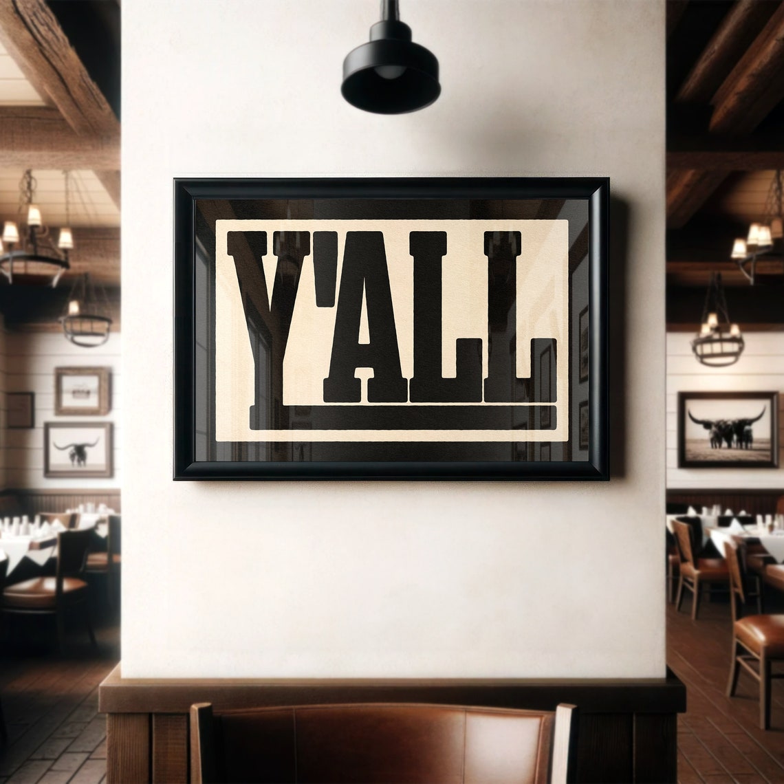 Y'All Black on Cream Bold Slab Typography Modern Farmhouse Print - Image 3