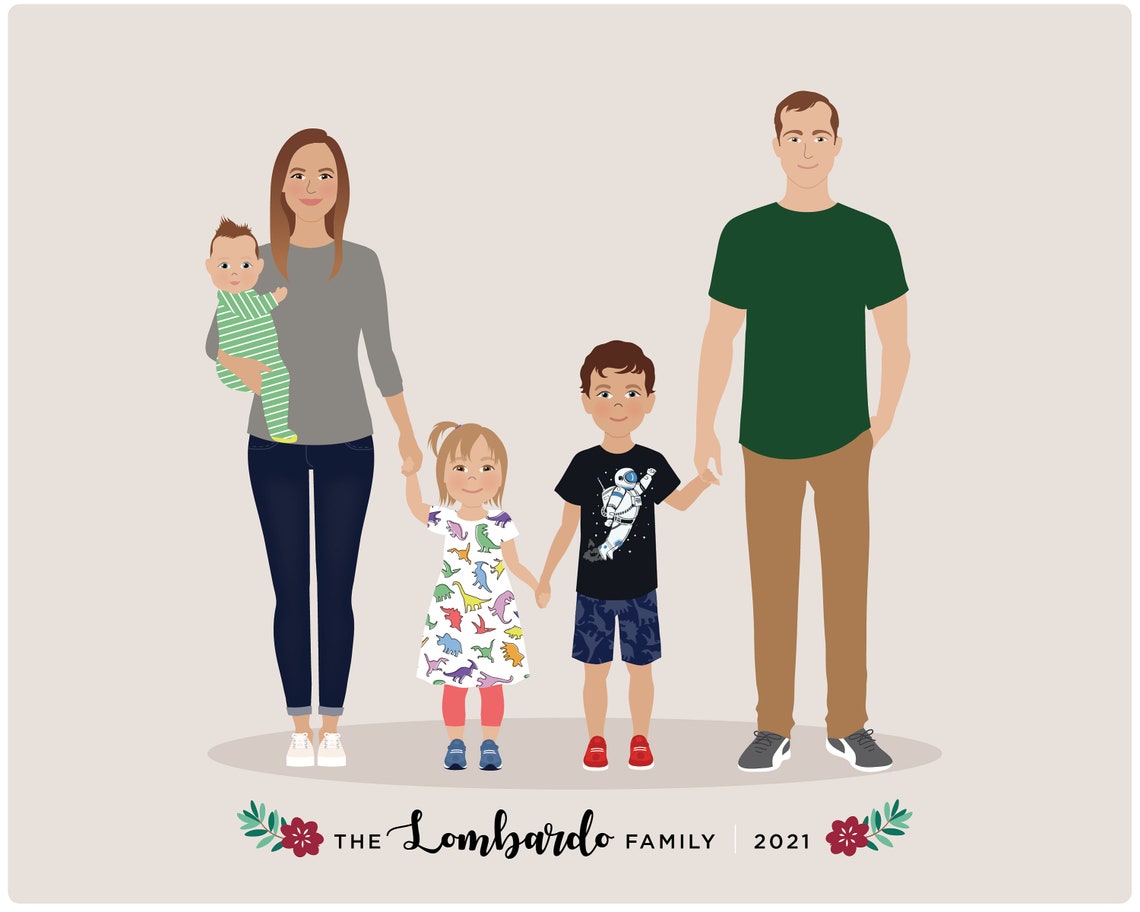 Custom Family Portrait - Family Drawing - Image 4