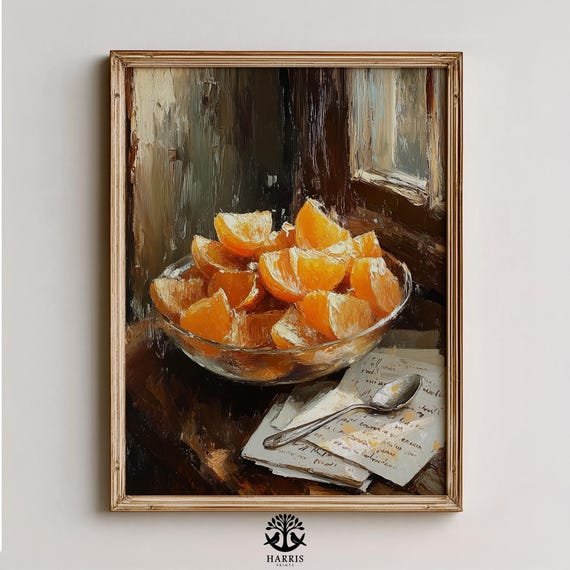 Vintage Orange Still Life Rustic Candied Citrus Art Warm Classic Decor Retro Kitchen Wall Print 279