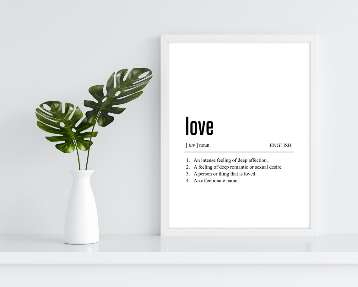 Love Dictionary Definition Valentine Minimalist Romantic Quote Poster - Image 2