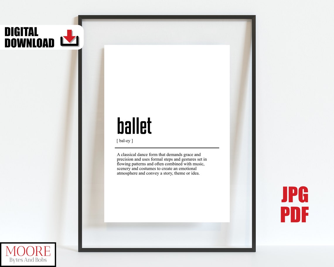 Ballet Definition Dictionary Style Elegant Dancer Gift Poster